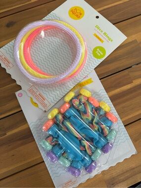Kids' Multicolor Dive Rings and Water Toys Set